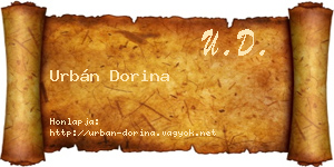 Urbán Dorina névjegykártya